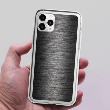 DeinDesign Handyhülle Metallic Look Metal Anthrazit Metal Look - Anthrazit, Apple iPhone 11 Pro Silikon Hülle Bumper Case Handy Schutzhülle