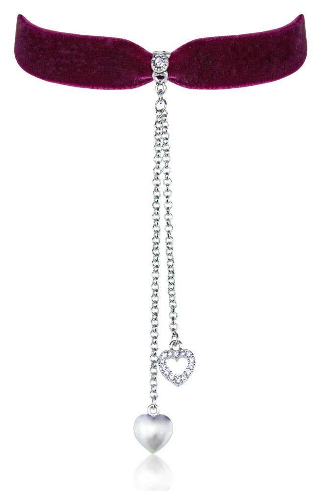LUISIA® Collier Samt Kropfband mit Herz und Strass mit Swarovski® Kristall günstig online kaufen