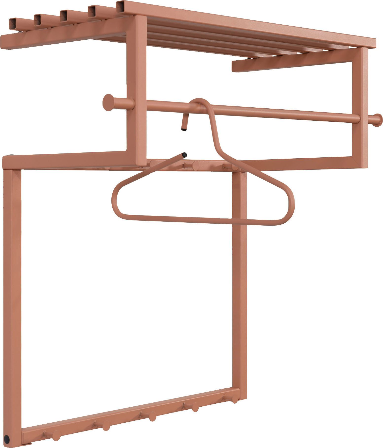 Spinder Design Шкафыleiste RIZZOLI (1 St), Familiengarderobe aus Stahl mit 10 Haken, Hutablage und Kleiderstange