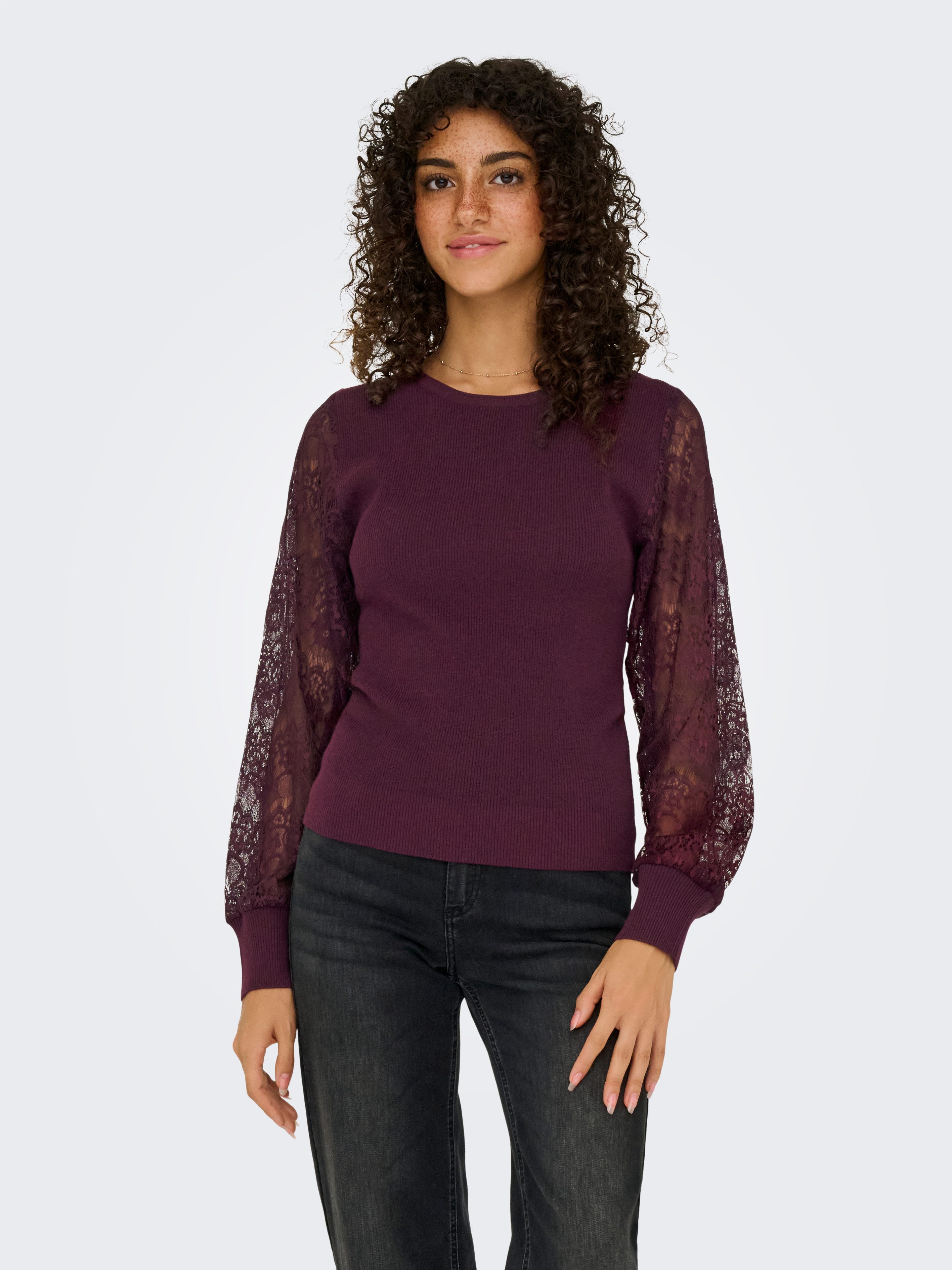 ONLY Rundhalspullover ONLPERRY LIFE LS MIX O-NECK KNT günstig online kaufen