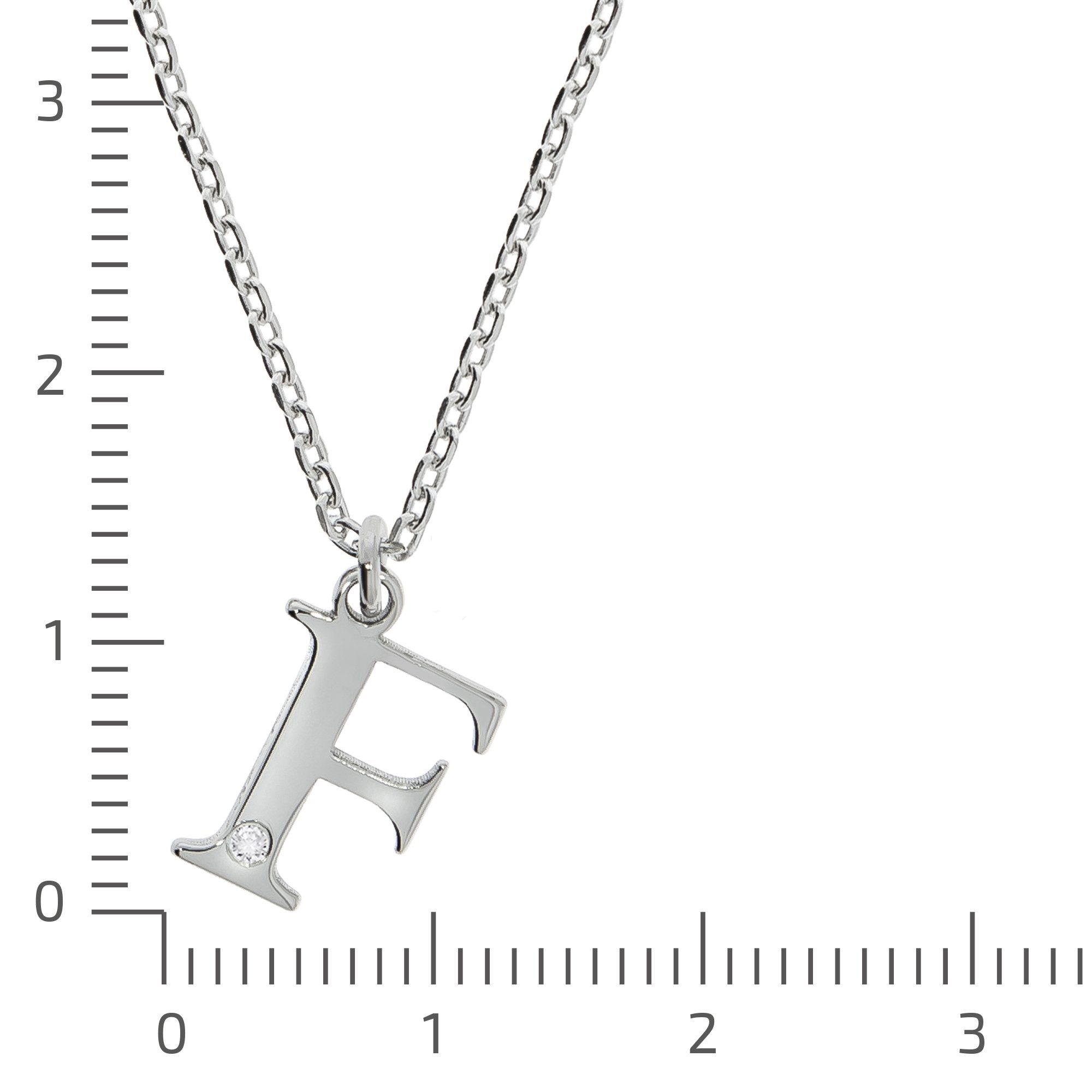 Diamonds by Ellen K. Kette mit Anhänger Silber 925 mit 1x Diamant 0,008ct. Buchstabe F