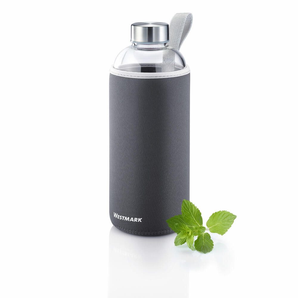 WESTMARK Trinkflasche 2 Stk, aus Glas, 0,55l + 1,0l, inkl. Cover, Viva, Set bestehend aus zwei Flaschen und zwei Covern