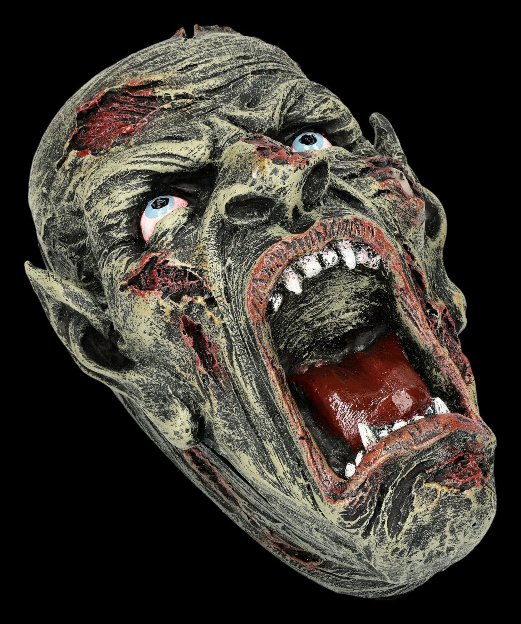 Figuren Shop GmbH Dekoobjekt Zombie Kopf Schatulle – Horror Totenkopf Box Figur 15 cm Dekobox