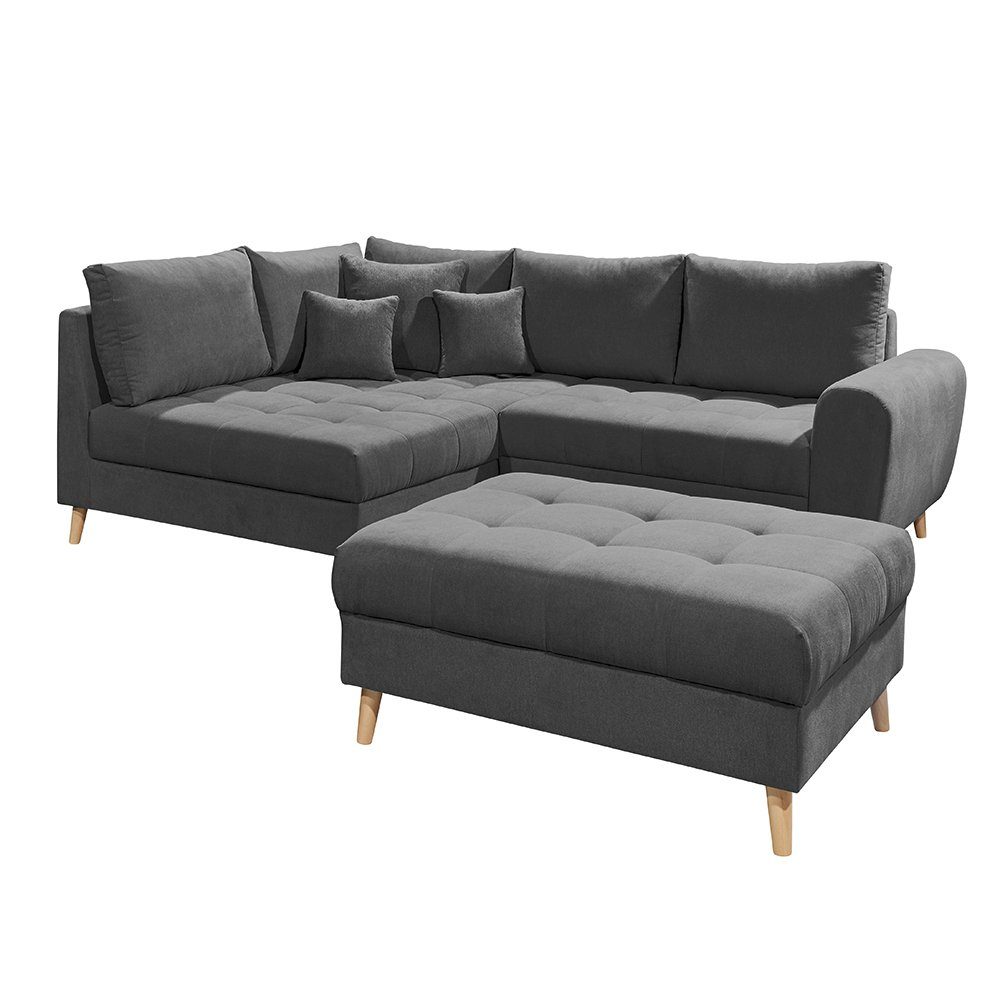 Lomadox Ecksofa LOMADOX inkl. Kissen cm anthrazit Ecksofa, Polstergarnitur 249x94x175