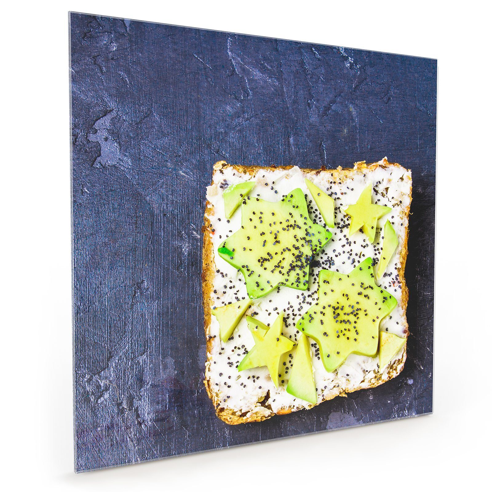 Primedeco Küchenrückwand Küchenrückwand Spritzschutz Glas mit Motiv Sandwich mit Avocado