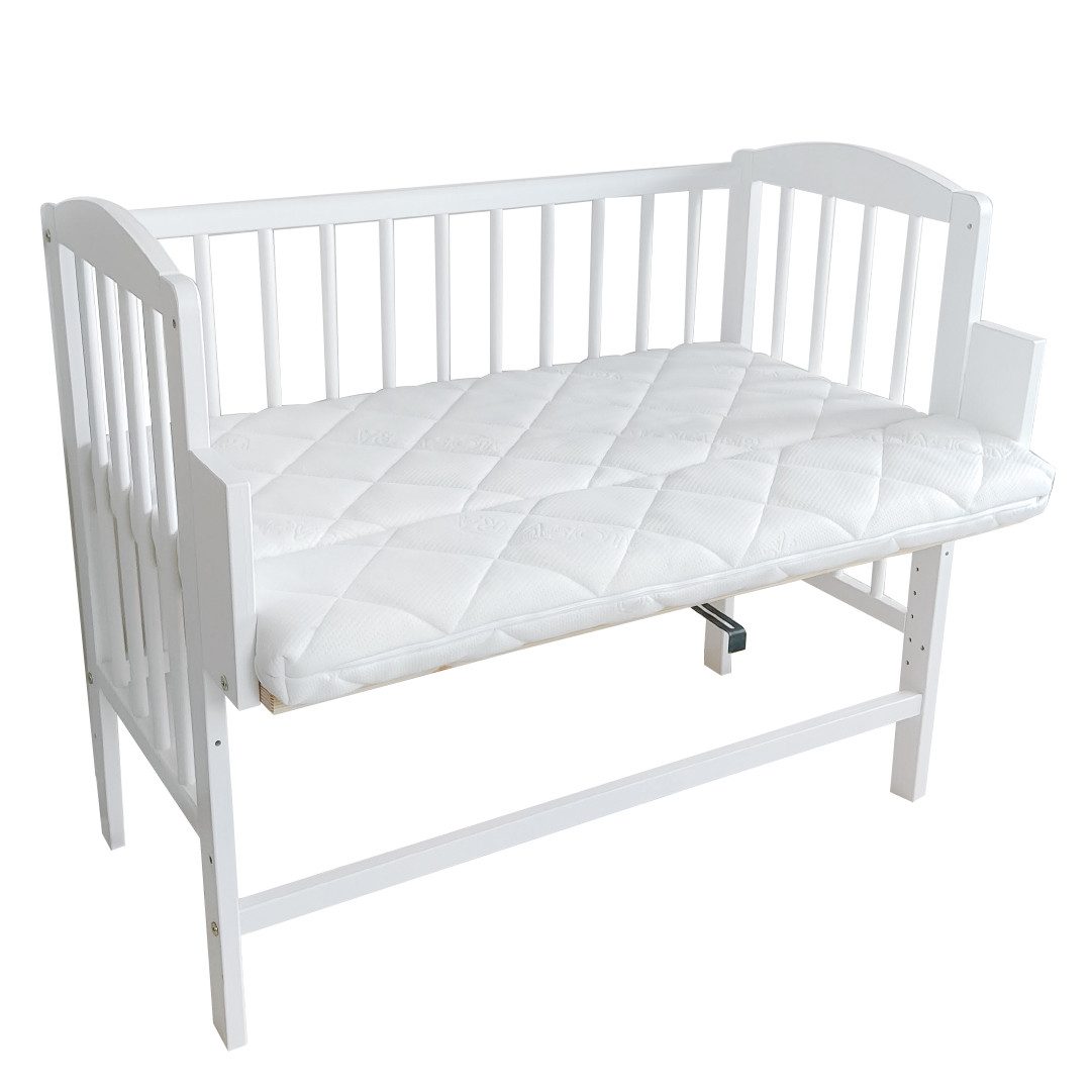 Beistellbett 90x40 cm mit Matratze, umbaubar zu 90x55 cm, 9 mal verstellbar
