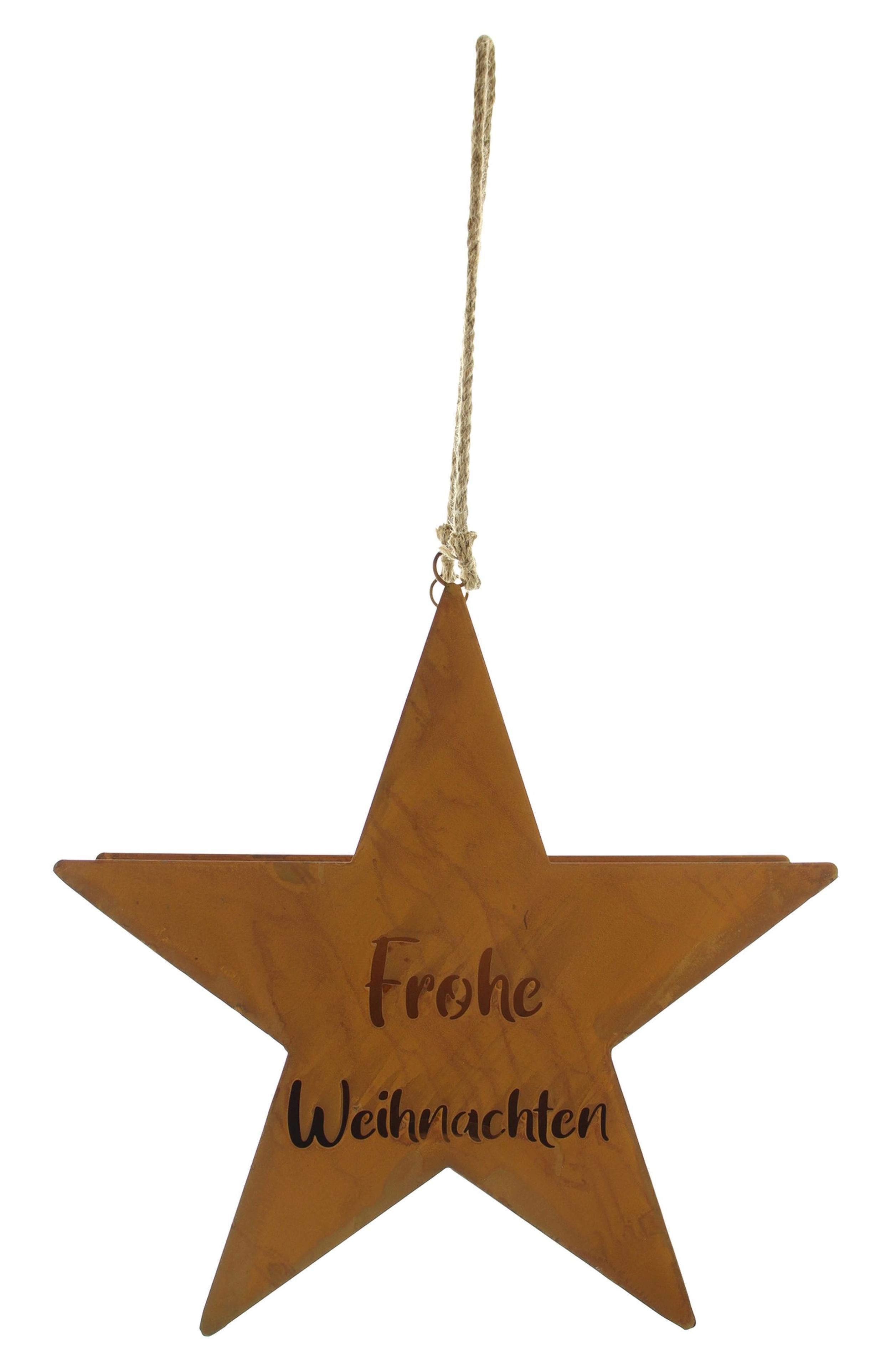 Weihnachtsfigur Stern "Frohe Weihnachten", groß