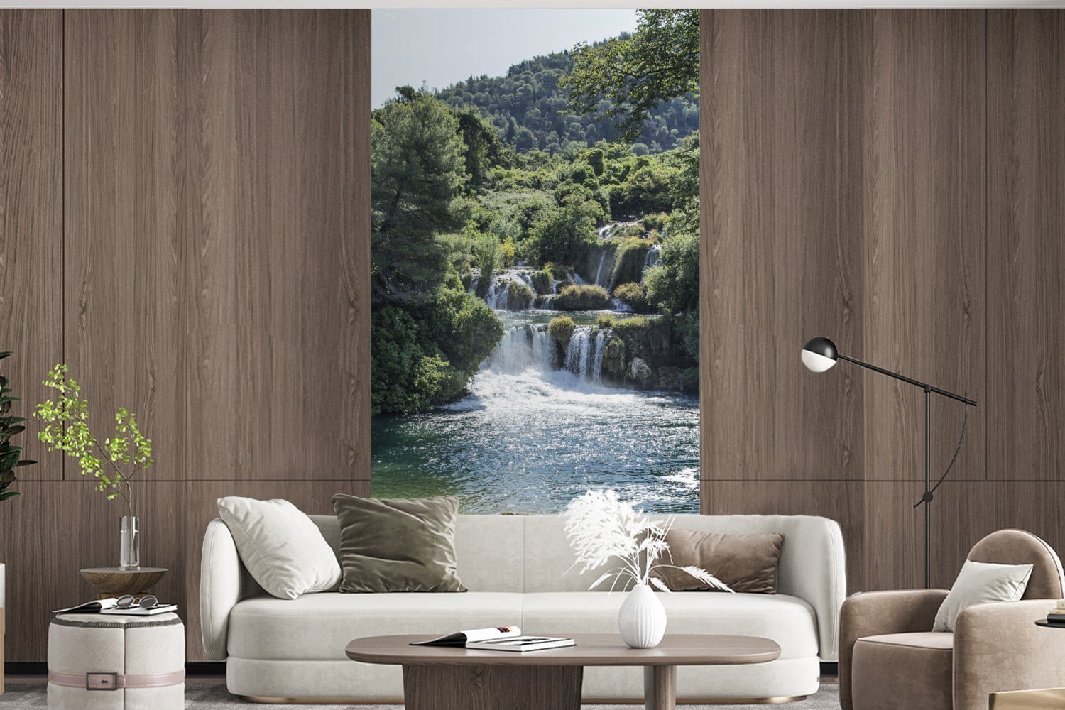 MuchoWow Fototapete Wasserfälle im Wohnzimmer für Küche, Vliestapete bedruckt, Matt, Schlafzimmer St), Fototapete Krka-Nationalpark in (2 Kroatien
