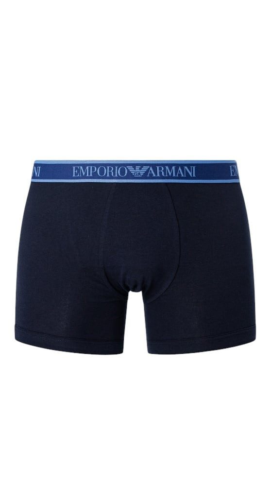 Emporio Armani Boxershorts Unterwäsche Stretch Cotton blau/dunkelblau gemustert Herren - 3 Stück