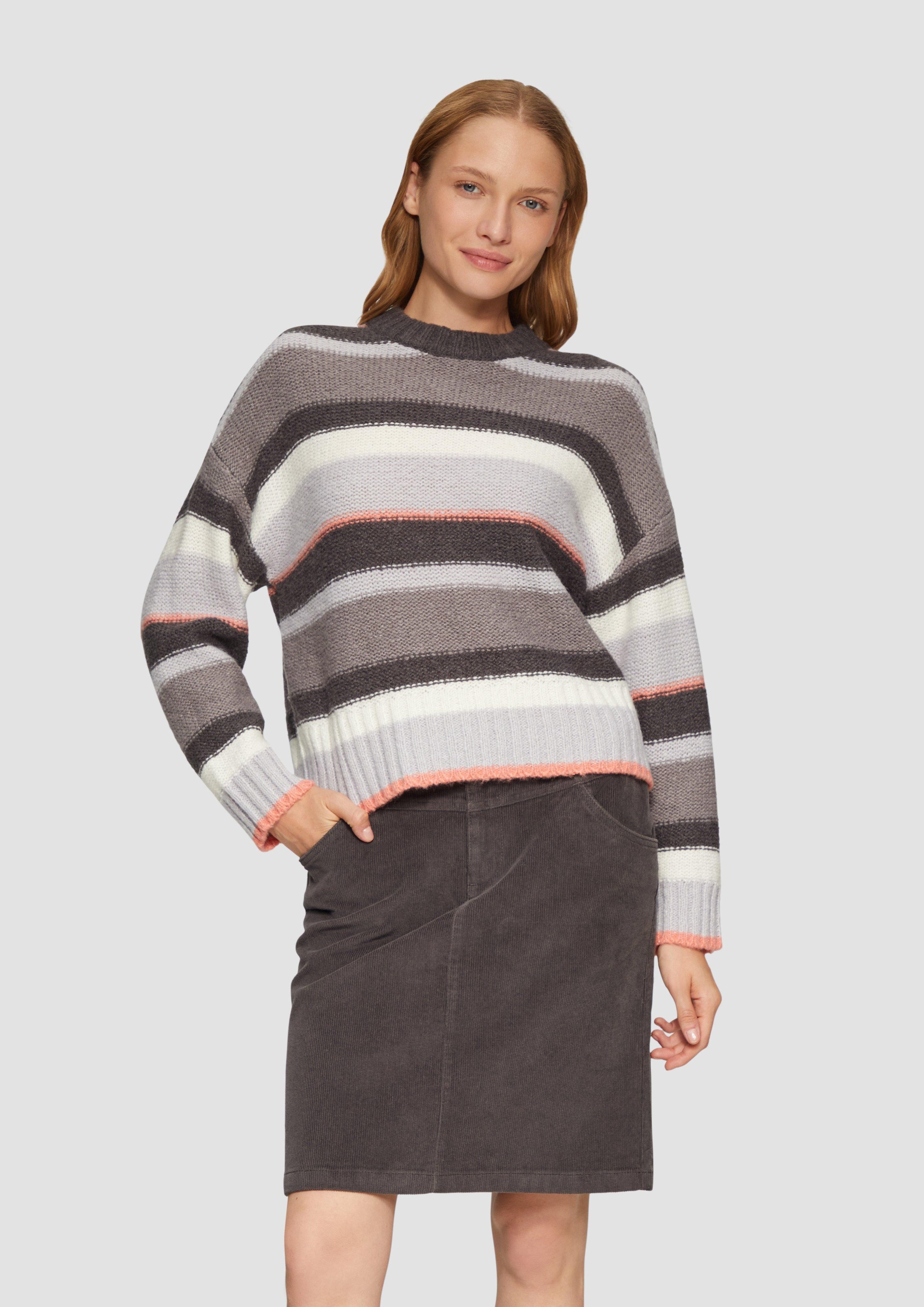 Strickpullover Gestreifter Pullover im Relaxed Fit