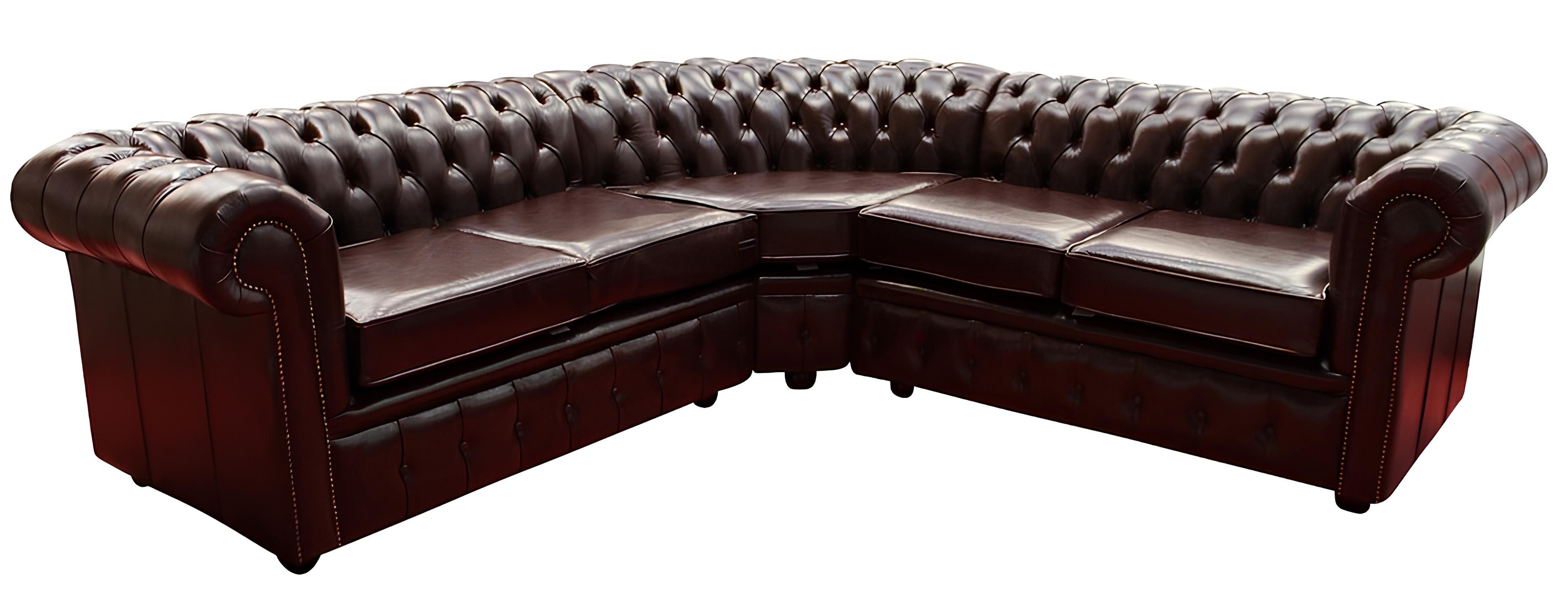 Xlmoebel Chesterfield-Sofa Dunkelrotes Chesterfield Sofa aus Leder und Stoff mit elegantem Design, Hergestellt in Europa