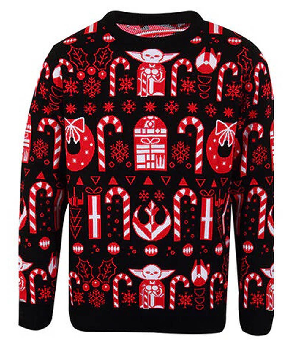 Star Wars Weihnachtspullover Candy Cane Christmas Sweater Yoda R2-D2 Jedi Pulli