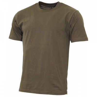 MFH T-Shirt US T-Shirt, Streetstyle, oliv, 140-145 g/m² - M (1-tlg) verstärkter Rundhals
