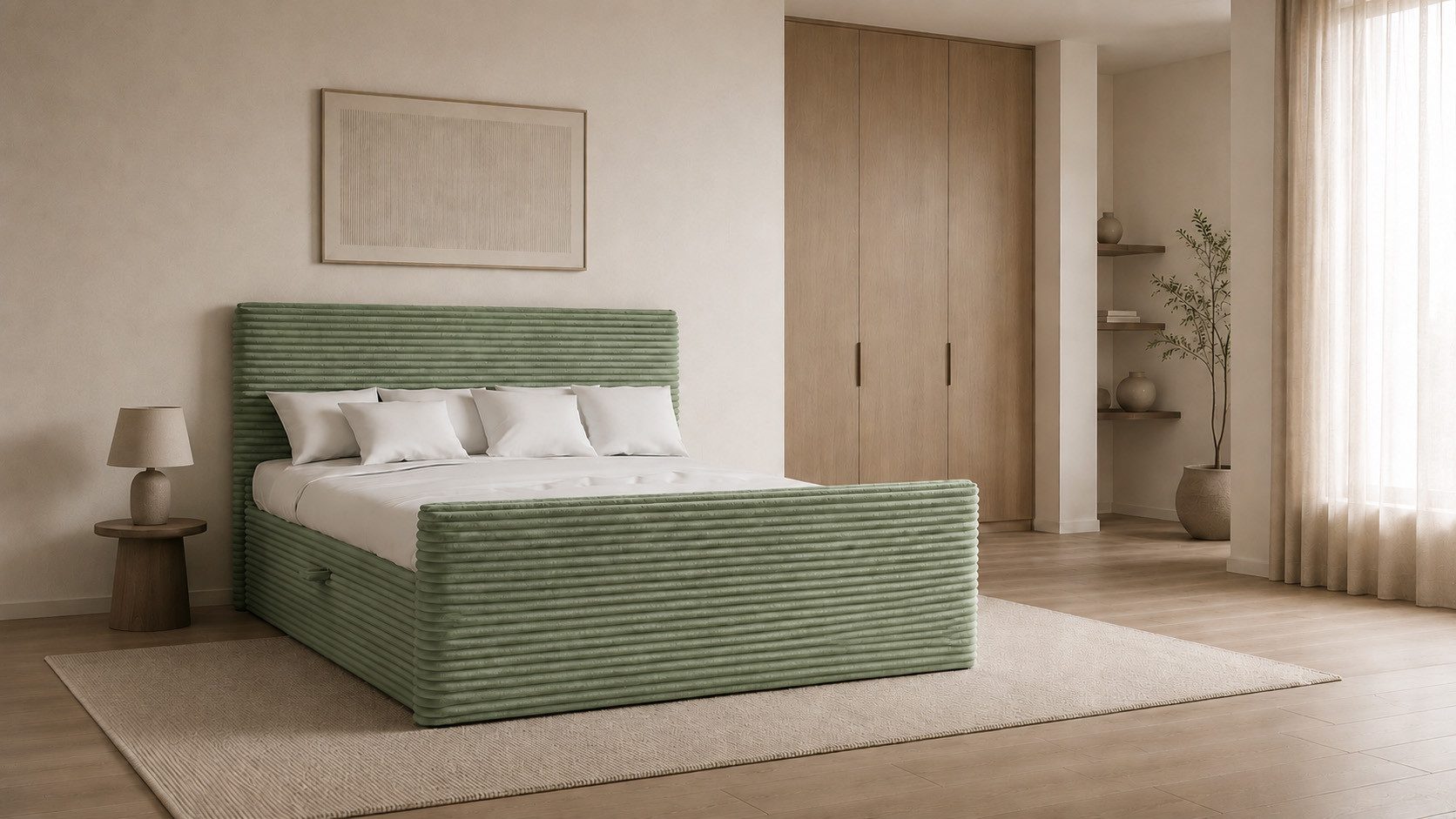Kaiser Möbel Boxspringbett Trento mit Bettkasten, Topper und Bonellmatratze, VELO Stoff (Komplett-Set (Bettgestell, Matratze, Topper), mit Topper mit Bettkasten antibakterieller Bezug einfache Montage