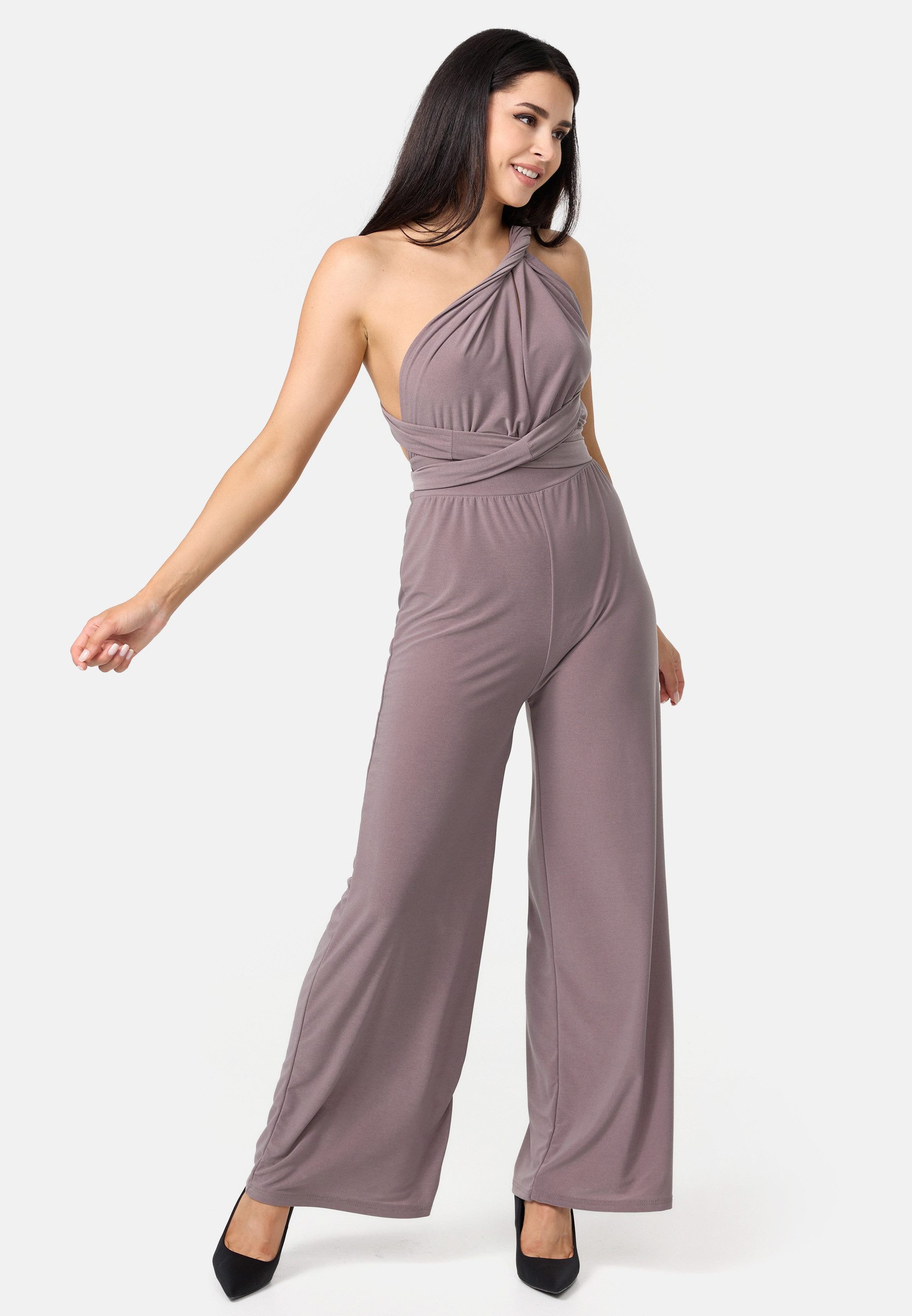 Worldclassca Jumpsuit Worldclassca Jumpsuit Backless Overall Gürtel Ärmellos UNI LEO Print Casual - Clubwear - Eleganter Jumpsuit