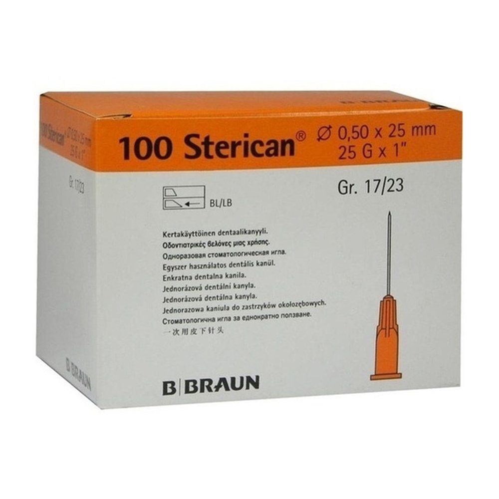 B. Braun Melsungen AG Lanzetten STERICAN Dentalkan.Luer 0,5x25 mm, 100 ...