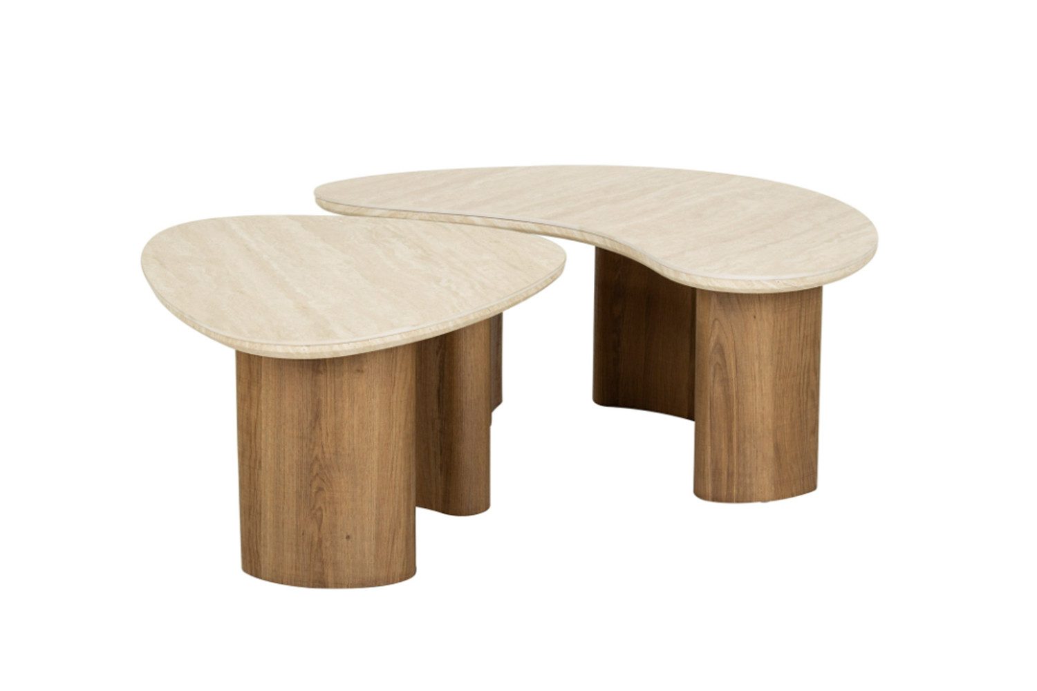 KAWOLA Couchtisch PRETO (Set, 2-St), Keramik weiß