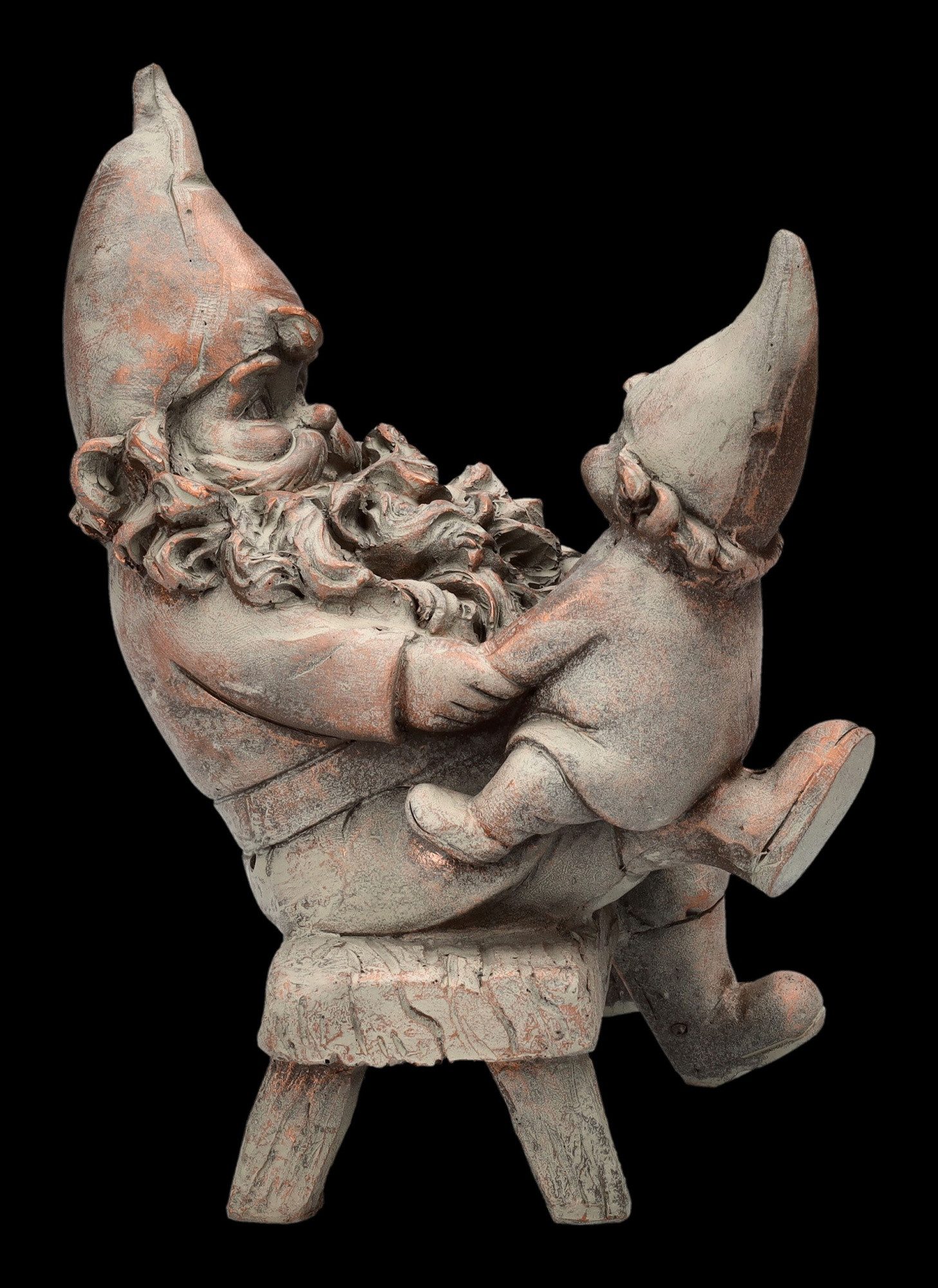 Figuren Shop GmbH Gartenzwerg Gartenzwerg Figur - Opa spielt mit Enkelin - Dekofigur Garten Zwerg