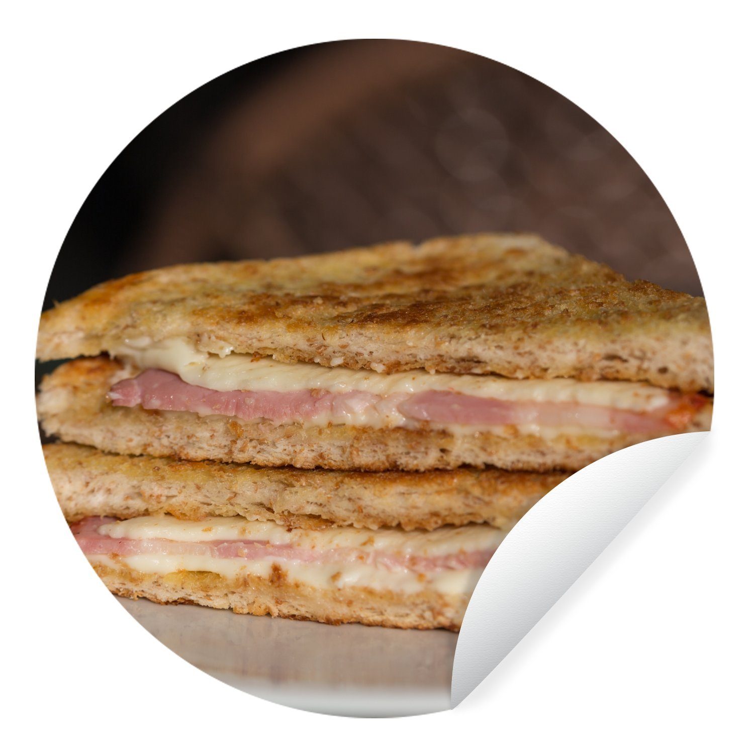 MuchoWow Wandsticker Stapelbares Sandwich zum Frühstück oder Mittagessen (1 St), Tapetenkreis für Kinderzimmer, Tapetenaufkleber, Rund, Wohnzimmer