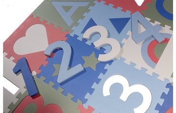 KINDSGUT Spielmatte Puzzle (16-St), Aron, für den Boden aus Puzzleteilen, Perfekt zum Krabbeln, Toben und Spielen, Zahlen lernen, schöne Motive und dezente Farben, Bodenmatte