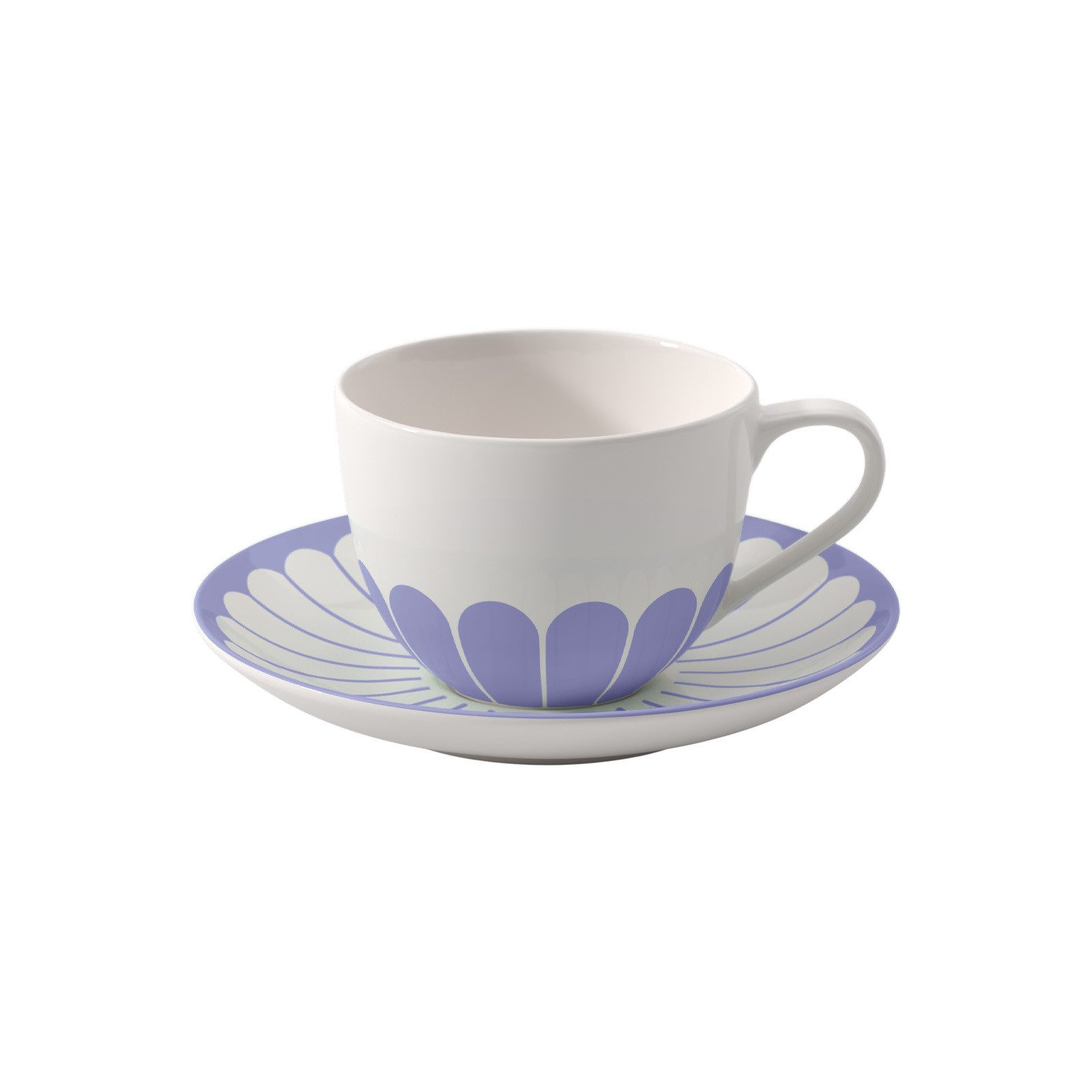 Villeroy & Boch Cappuccinotasse Fleur Couleur Cappuccinotasse mit Untertasse, 1-tlg., Porzellan