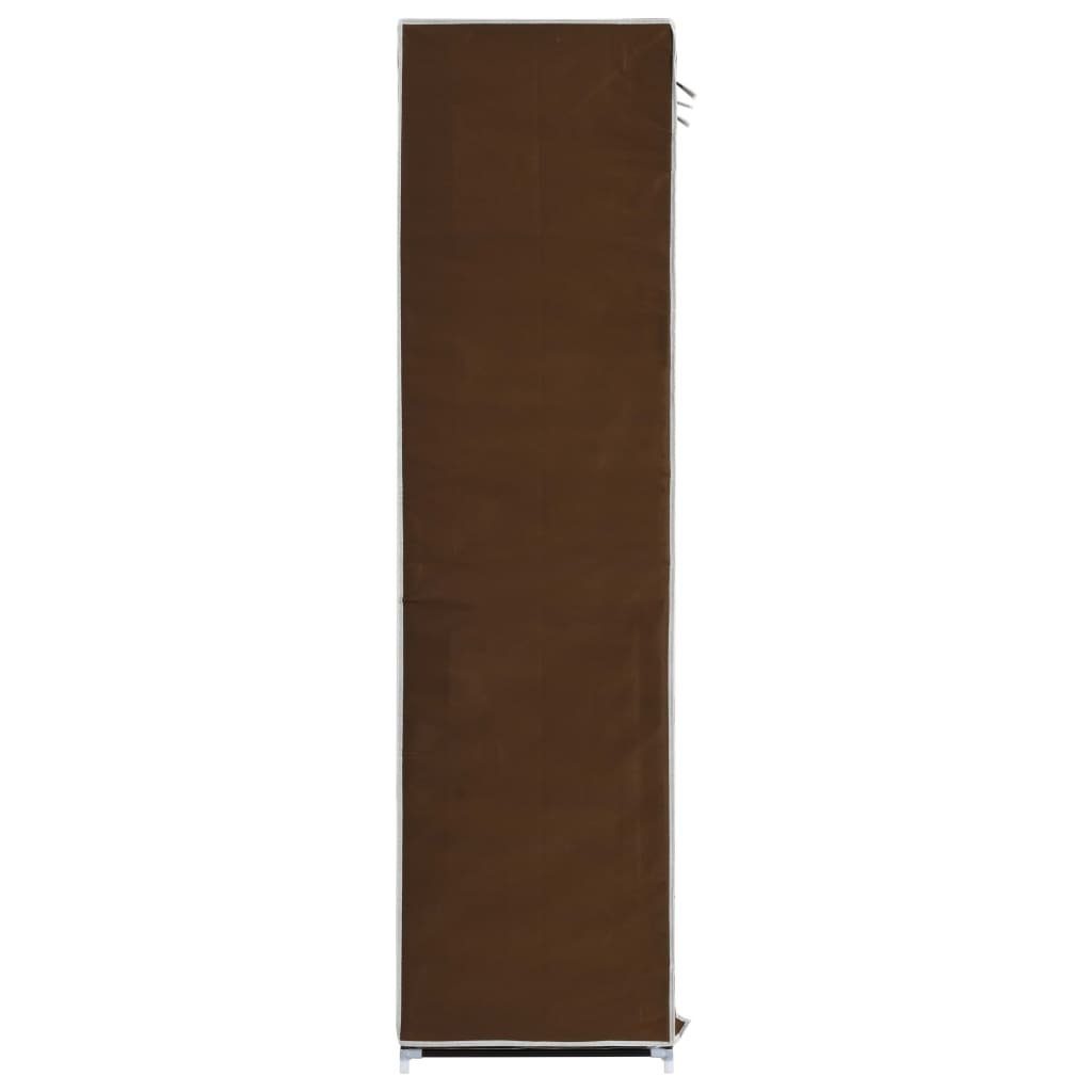 Braun furnicato Fächern Kleiderschrank mit Stangen und Stoff 150x45x175cm