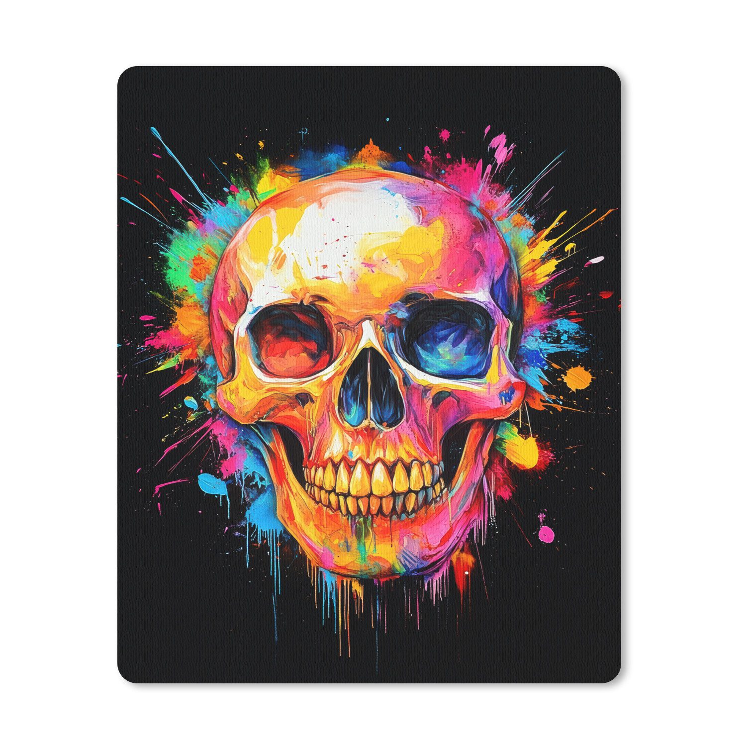 MuchoWow Mauspad Totenkopf - Graffiti - Totenkopf - Bunt (1-St), Gaming, Mousepad Klein, Büro Zubehör, Mausunterlage, 19x23 cm