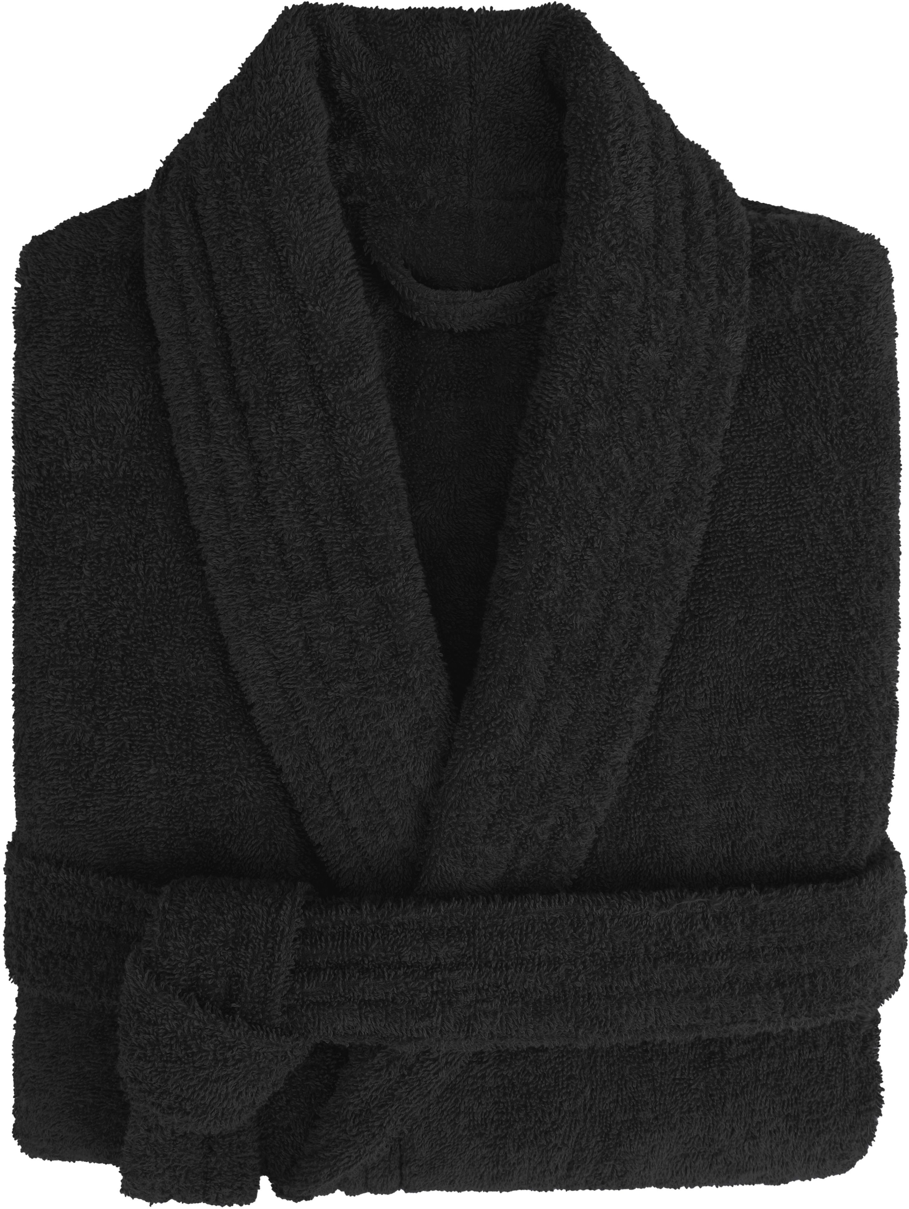 HAMMETEX Herrenbademantel hergestellt aus 100% Baumwolle – 380 g/m² Frottee, mit Taschen, Langform, Baumwolle, Schalkragen, Gürtel, saugfähig & Weich