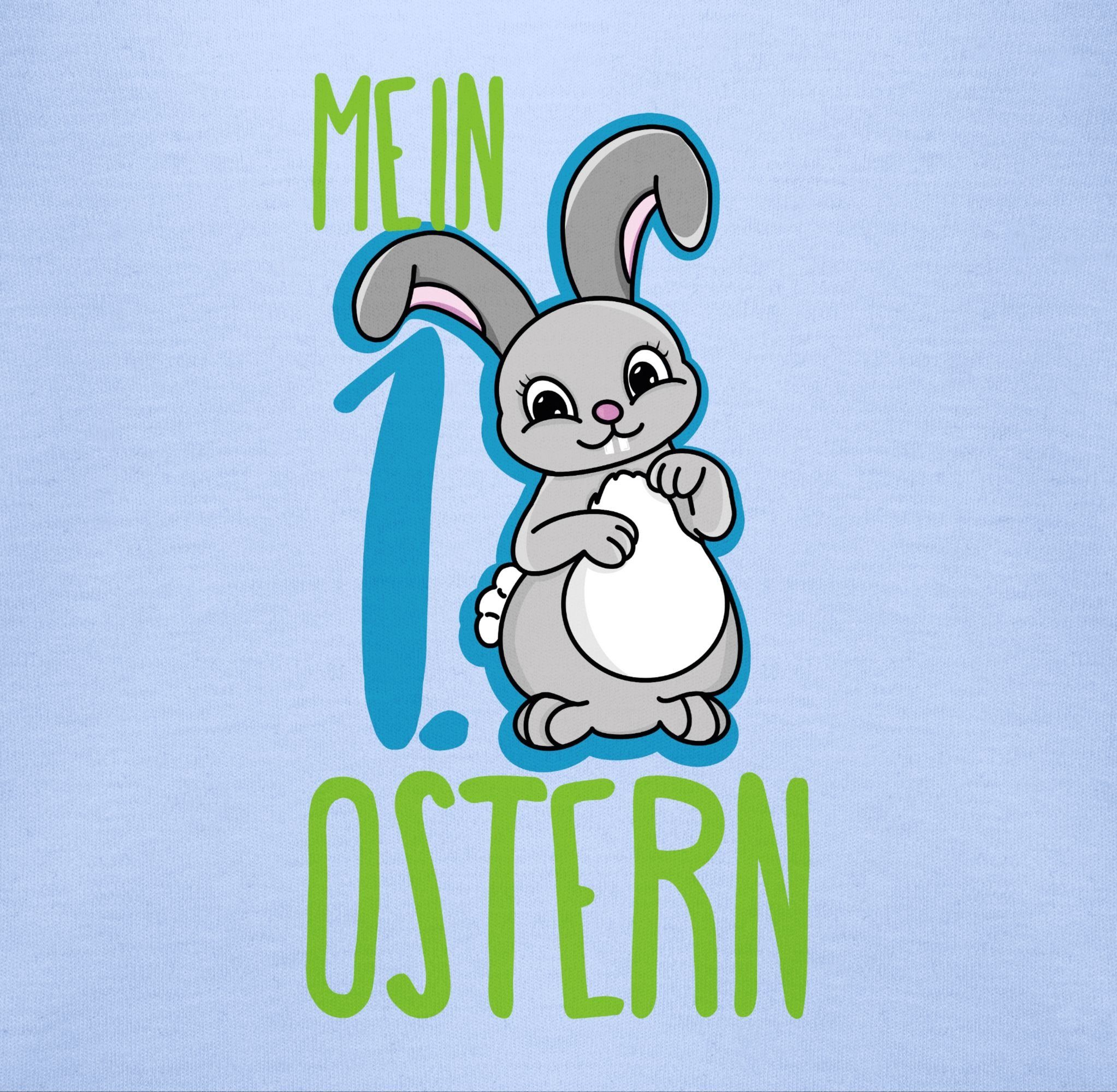 1. Ostern T-Shirt 1 Babyblau Ostergeschenke Shirtracer Hase blau Mein
