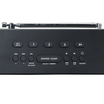 Lenco CR-640BK DAB+/FM Stereo Uhrenradio mit BT und 2x4W RMS Digitalradio (DAB) (Digitalradio (DAB), 4 W)