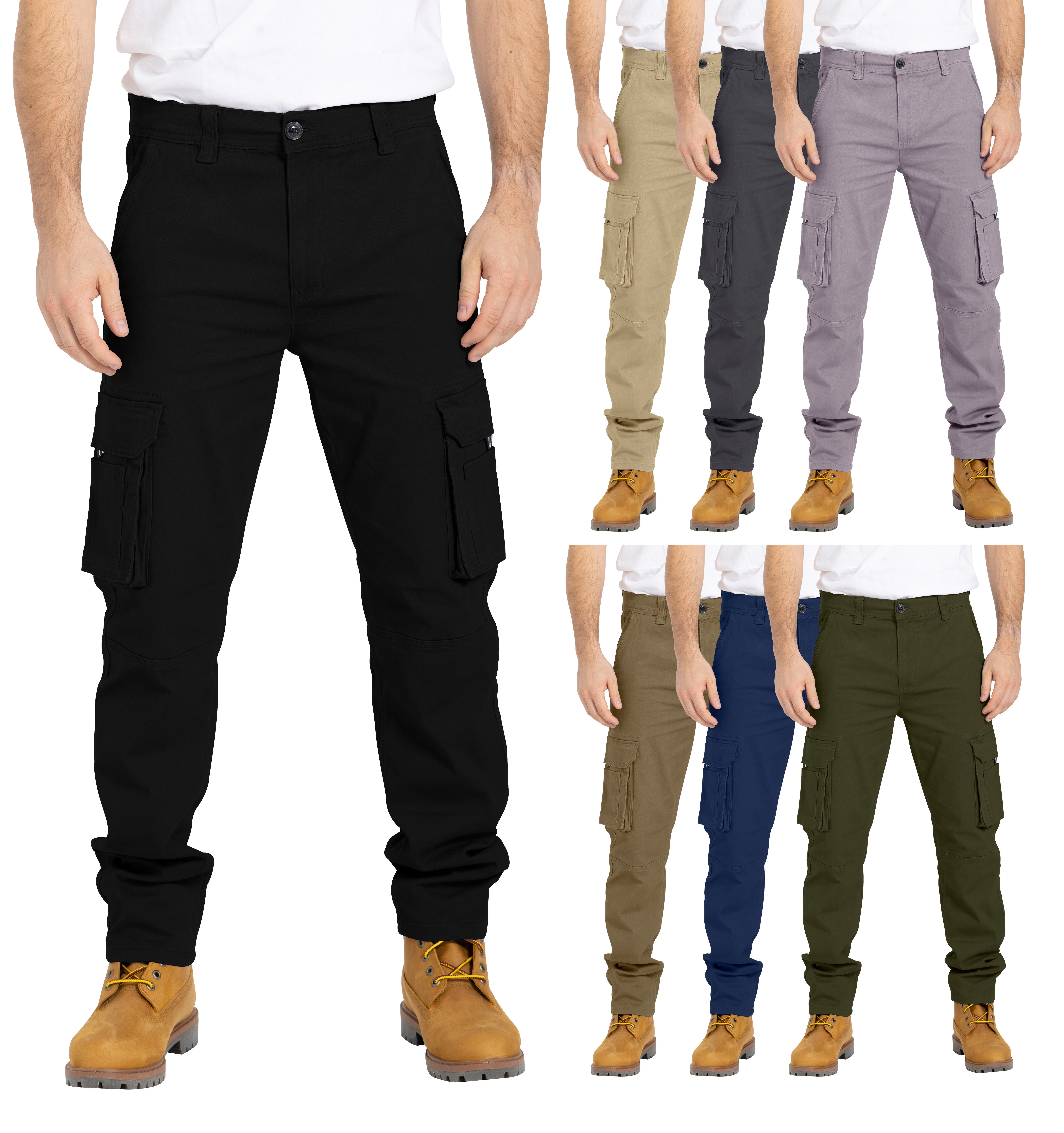 BlauerHafen Cargohose Herren Cargo Hose Arbeitshose Schwerlast Tactical mit 12 Taschen Chino