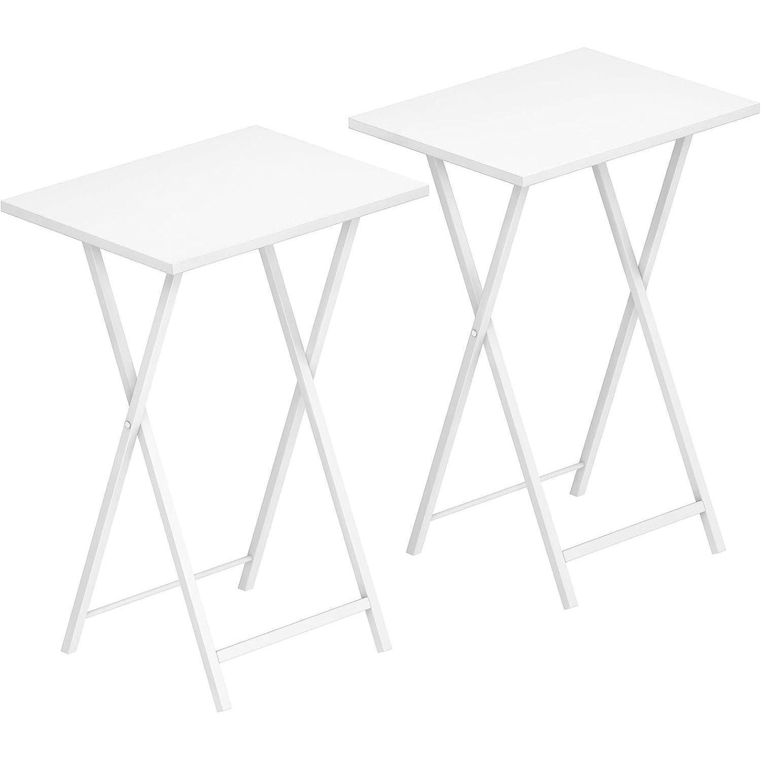 LuxusKollektion Klapptisch Beistelltische klappbar Tabletttisch 2er Set Industriestil Weiß