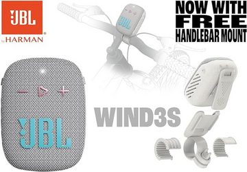 JBL Wind 3S Tragbarer Mini Bluetooth Lautsprecher hellgrau Bluetooth-Lautsprecher (5 W, Wasserdicht mit Clip für Sport)