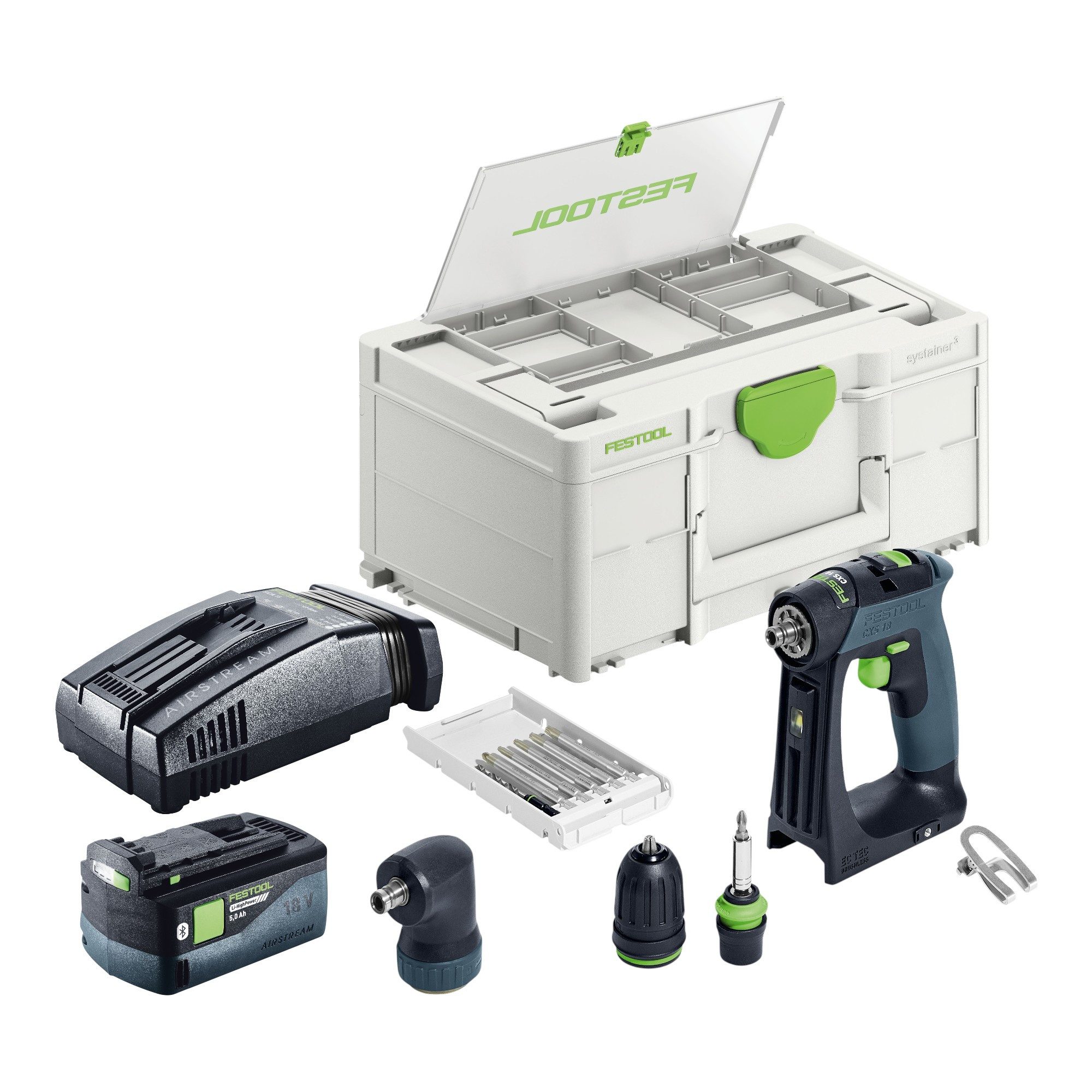 FESTOOL Akku-Schrauber Festool CXS 18-Basic-Set Akku Bohrschrauber 18 V 40 Nm Brushless (577