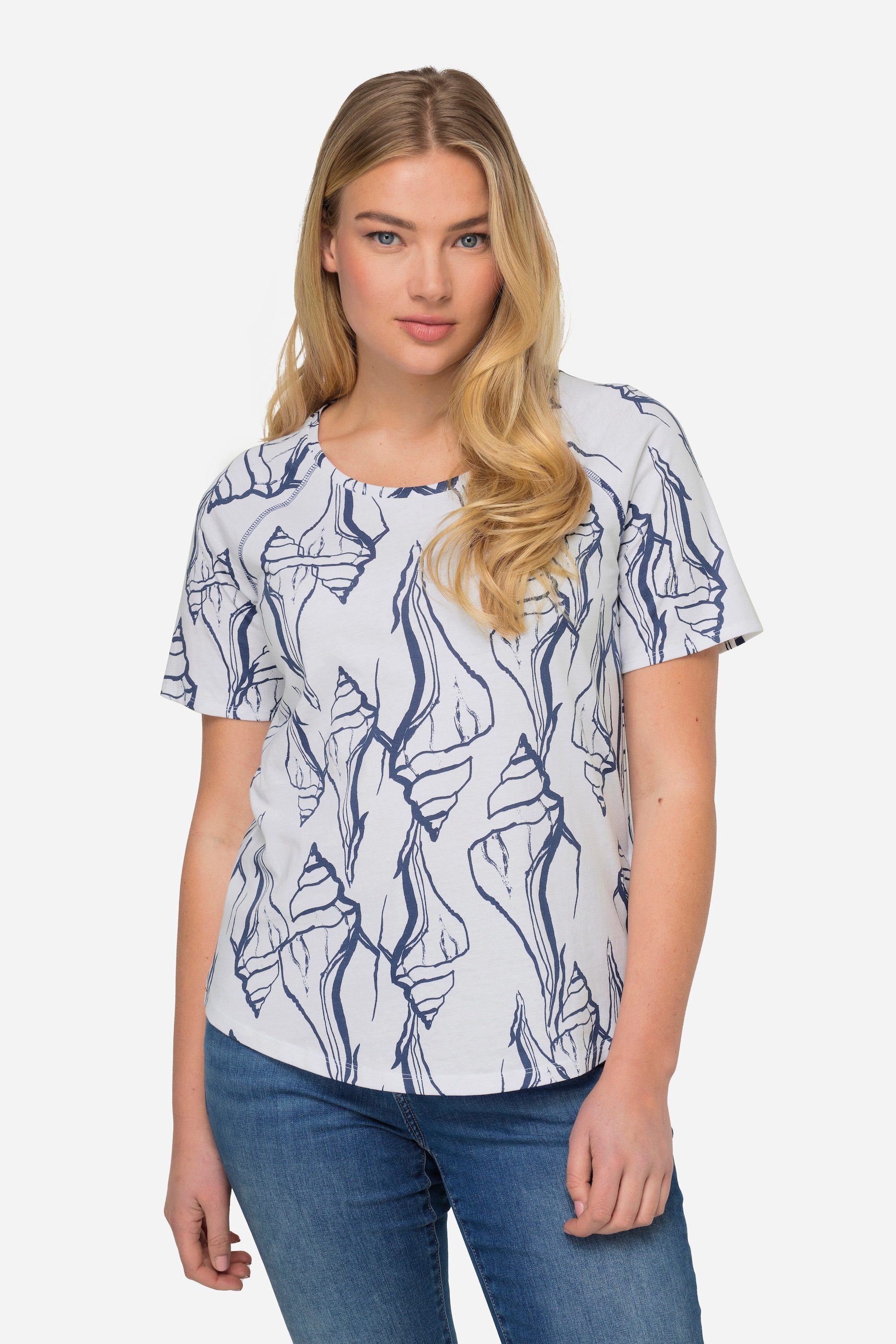 T-Shirt T-Shirt Muschel.Print Rundhals Halbarm