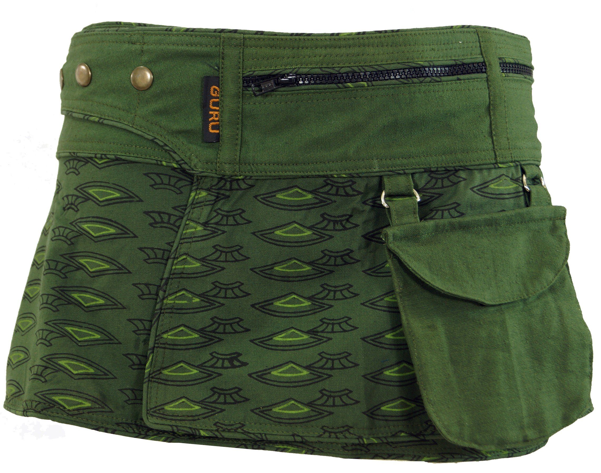 Guru-Shop Minirock Wickelrock, Cacheur, Sidebag, Minirock - olive alternative Bekleidung