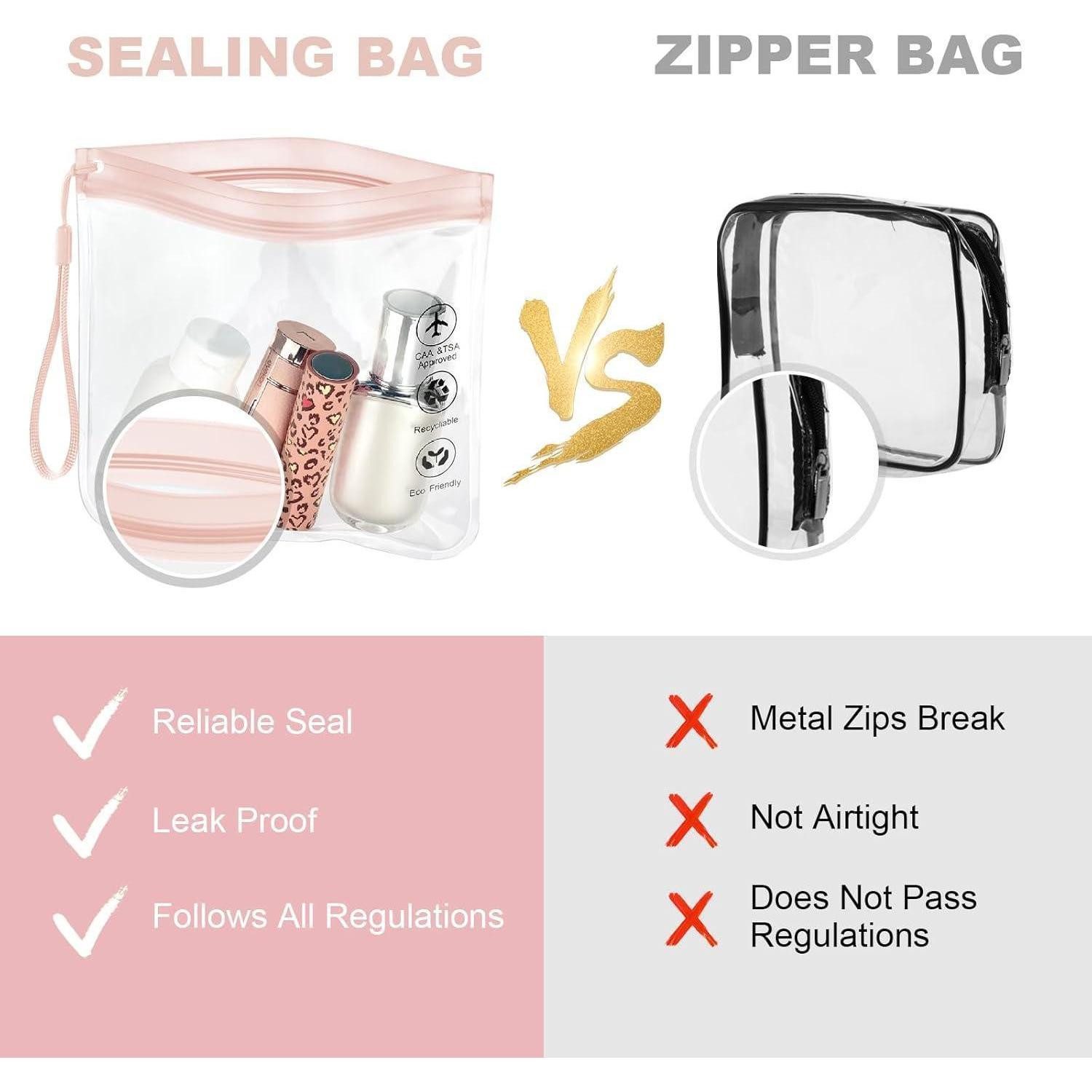 LuxusKollektion Liquidtasche Transparenter Reisebeutel 1L Kulturbeutel Flughafensicherheit 20x20cm