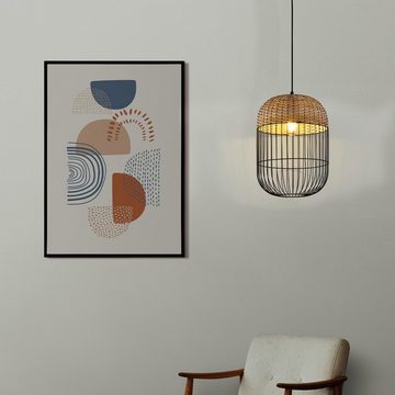 LQWELL Pendelleuchte E27 Hängelampe Schwarz, Retro Pendellampe, Hängeleuchte Vertigo Lampe Höhenverstellbare, ohne Leuchtmittel, Modern Höhenverstellbare Vertigo Lampe, für Wohnzimmer Schlafzimmer Esszimmer Cafés