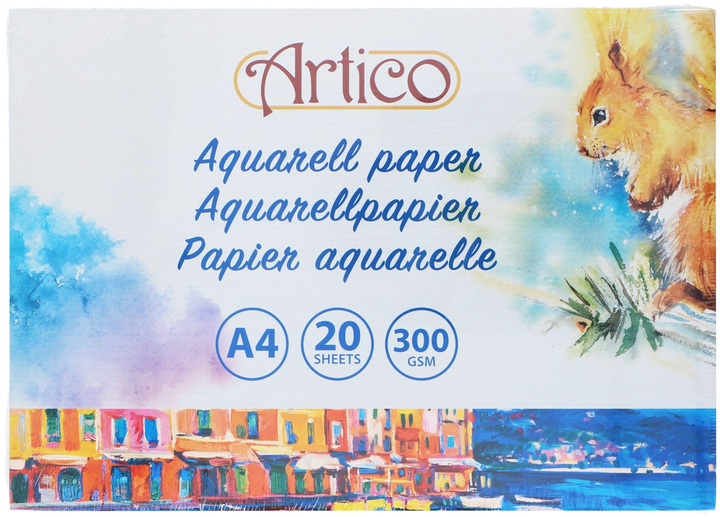 EDCO Aquarellpapier AQUARELLPAPIER DIN-A4 20-Blatt 300g/m² Zeichenpapier Zeichenkarton 41, Malpapier Malkarton Papier Aquarell