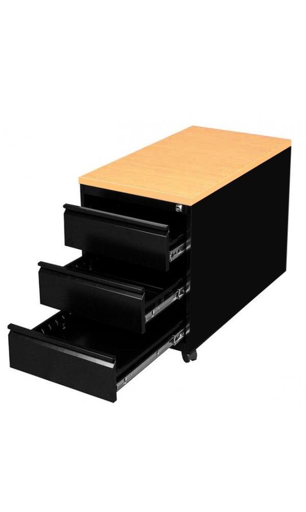 Steelboxx Fächerschrank Lüllmann® Rollcontainer, Frontgriffleiste, 3 Schubladen, 620 x 460 x (1-St) Komplett verschweißt und montiert - keine Montage erforderlich