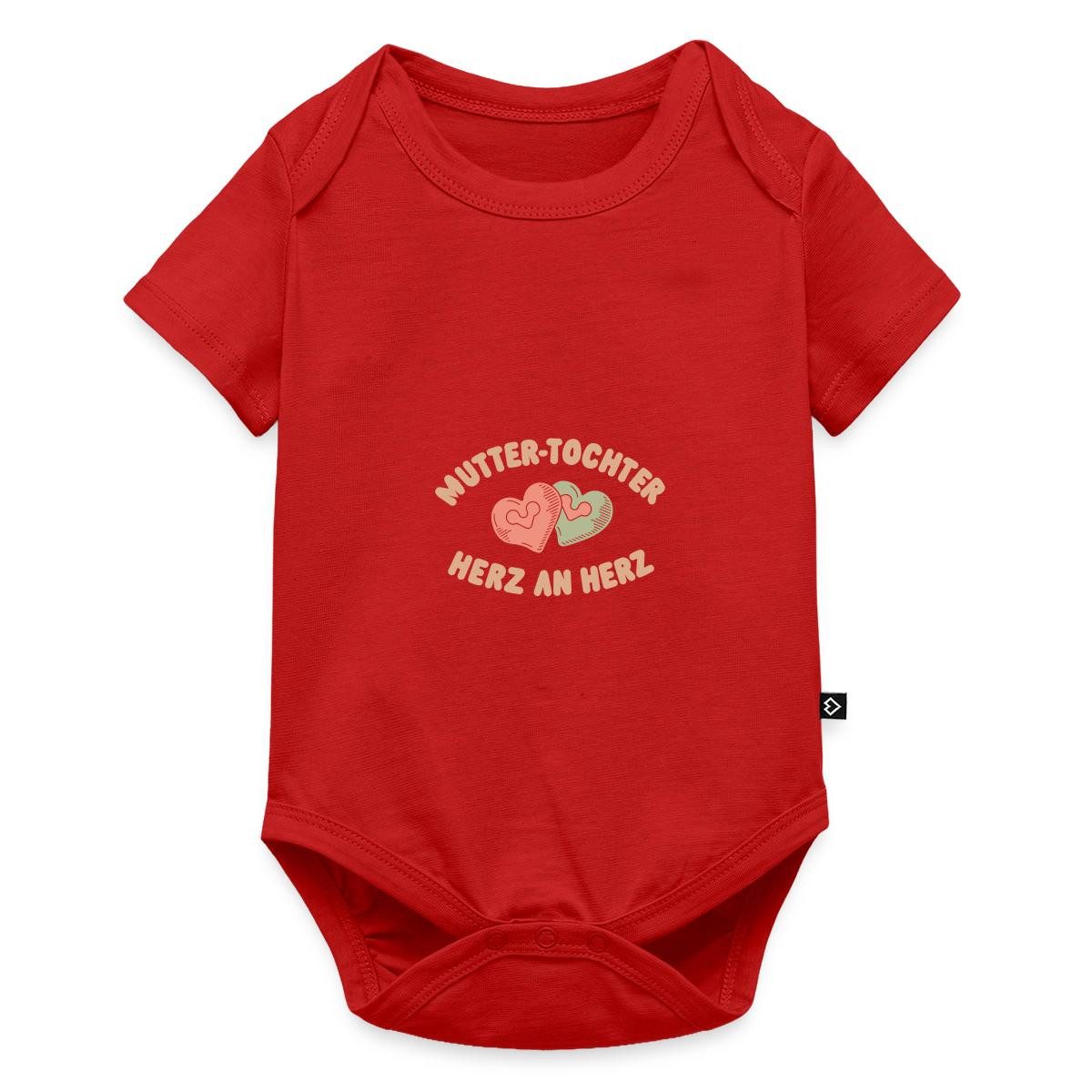 Spreadshirt Kurzarmbody Mutter-Tochter Herz an Herz Kurzarm Tages Baby Body (1-tlg)