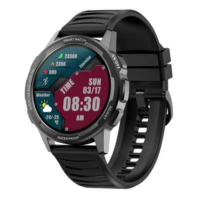 Levowatch L2-Series HD Smartwatch (3,3 cm/1,3 Zoll), Alu-Umrandung, 390ppi HD-Display, magnetisches Ladekabel, Wrist-Control, Musik-Steuerung, Bluetooth 5.0