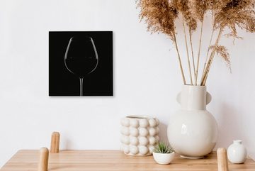 OneMillionCanvasses® Leinwandbild Weinglas auf schwarzem Hintergrund, (1 St), Leinwand Bilder für Wohnzimmer Schlafzimmer
