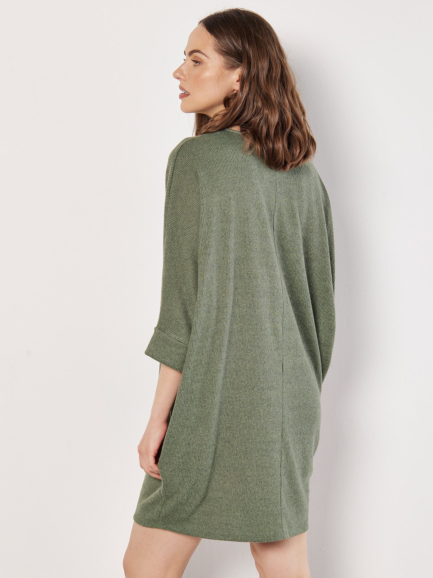 Apricot Strickkleid Cocoon-Minikleid mit Umschlagärmeln – Bild 4 von 4