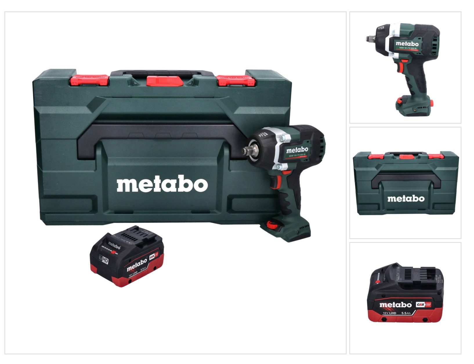 metabo Akku-Schlagschrauber SSW 18 LTX 800 BL Akku Schlagschrauber 18 V 800 Nm 1/2" Brushless + 1