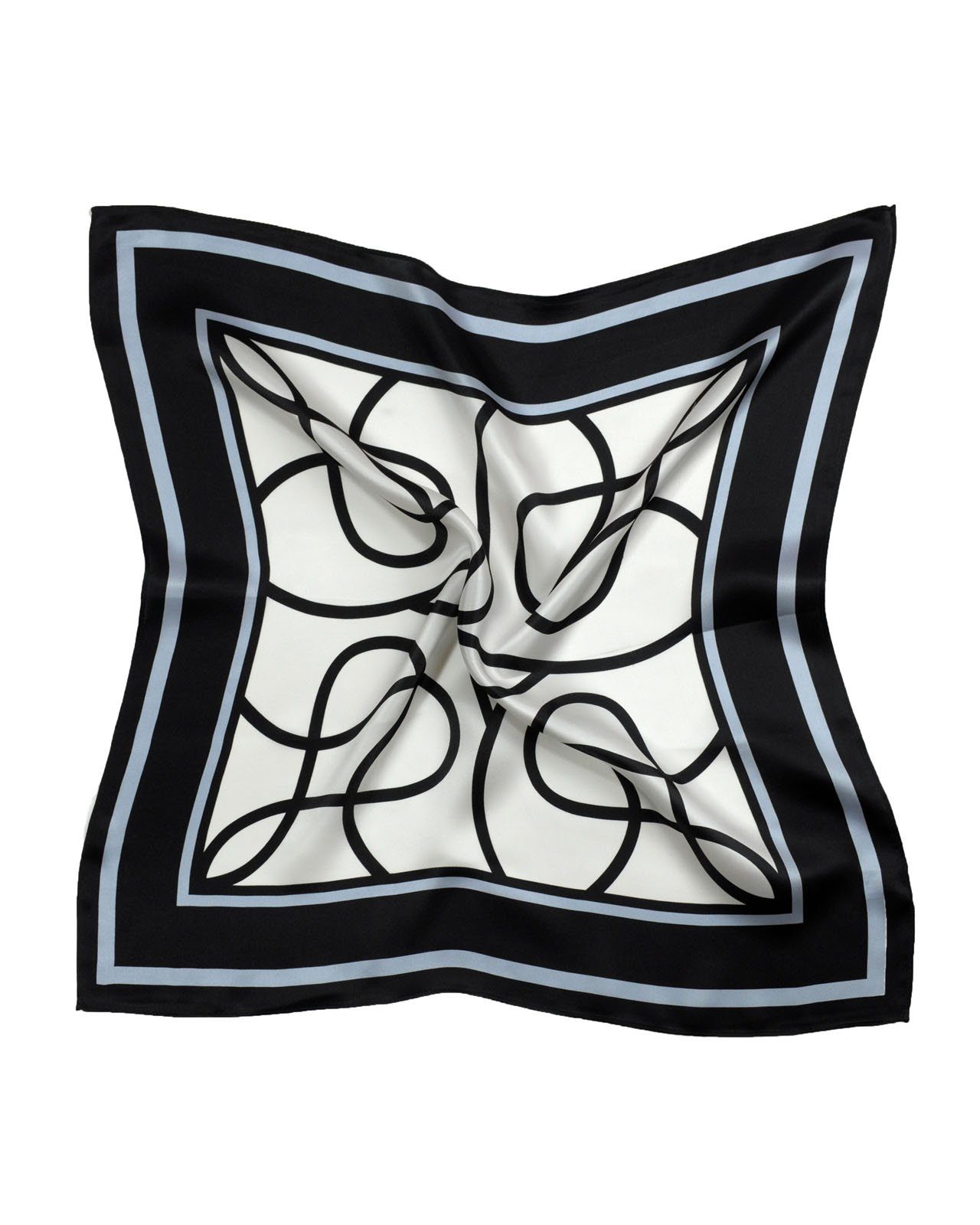 Seidentuch quadratisch, verschlungene Linien, 53x53 cm, Nickituch, Bandana-Schal