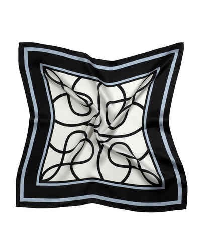 MayTree Seidentuch quadratisch, verschlungene Linien, 53x53 cm, Nickituch, Bandana-Schal, (Stück), 100% Seide