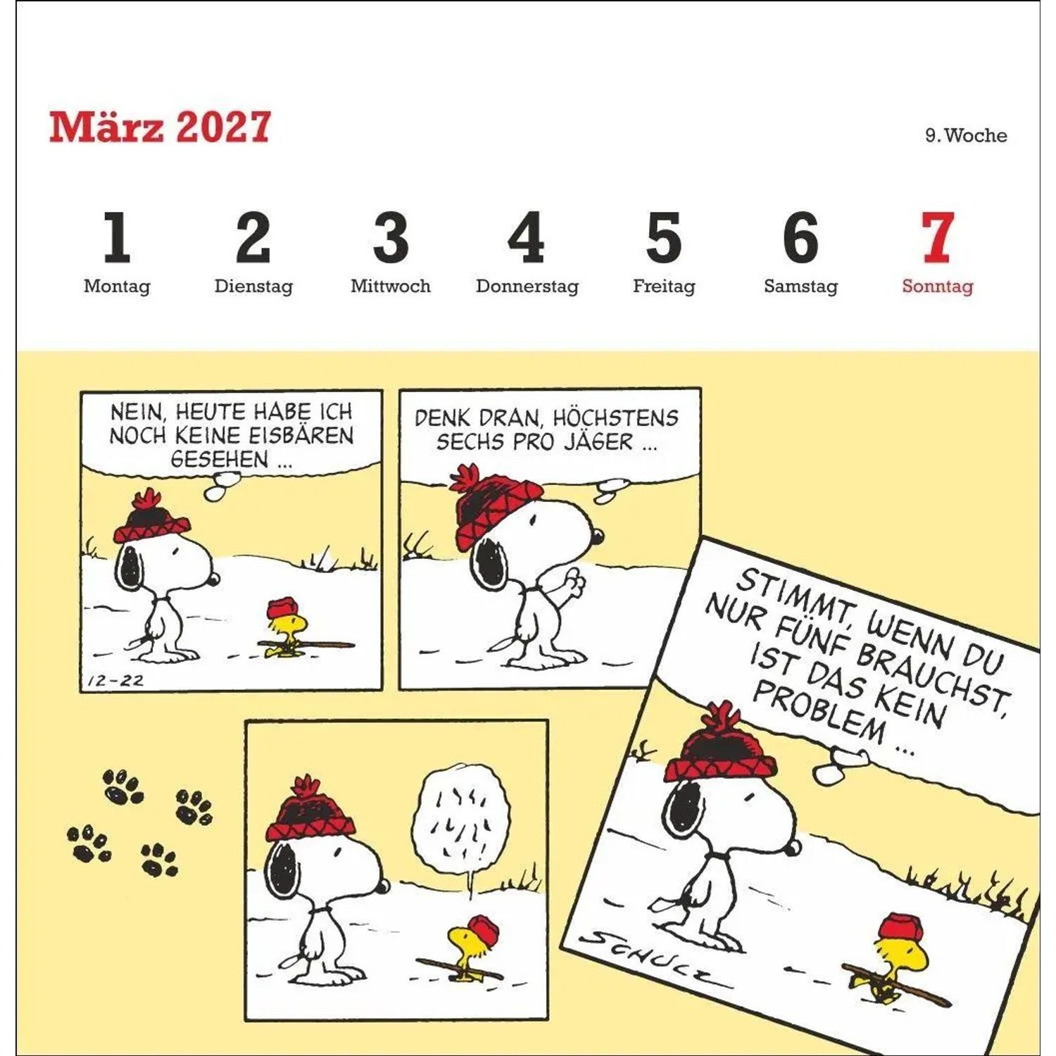 HEYE Wandkalender Peanuts Premium-Postkartenkalender 2027 – Bild 4 von 5