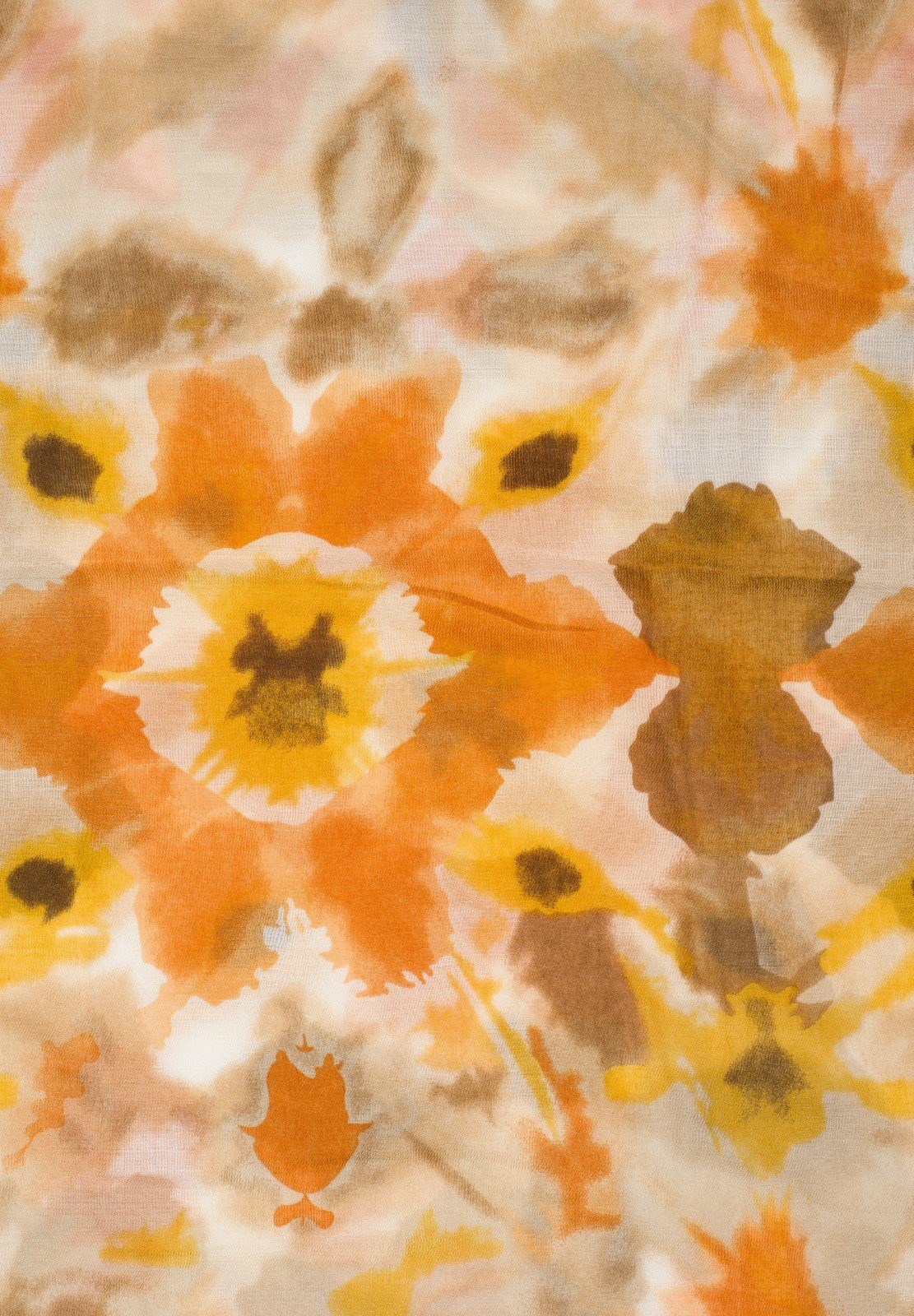 styleBREAKER Modeschal, (1-St), Schal Orange-Beige Blumen mit Muster Batik