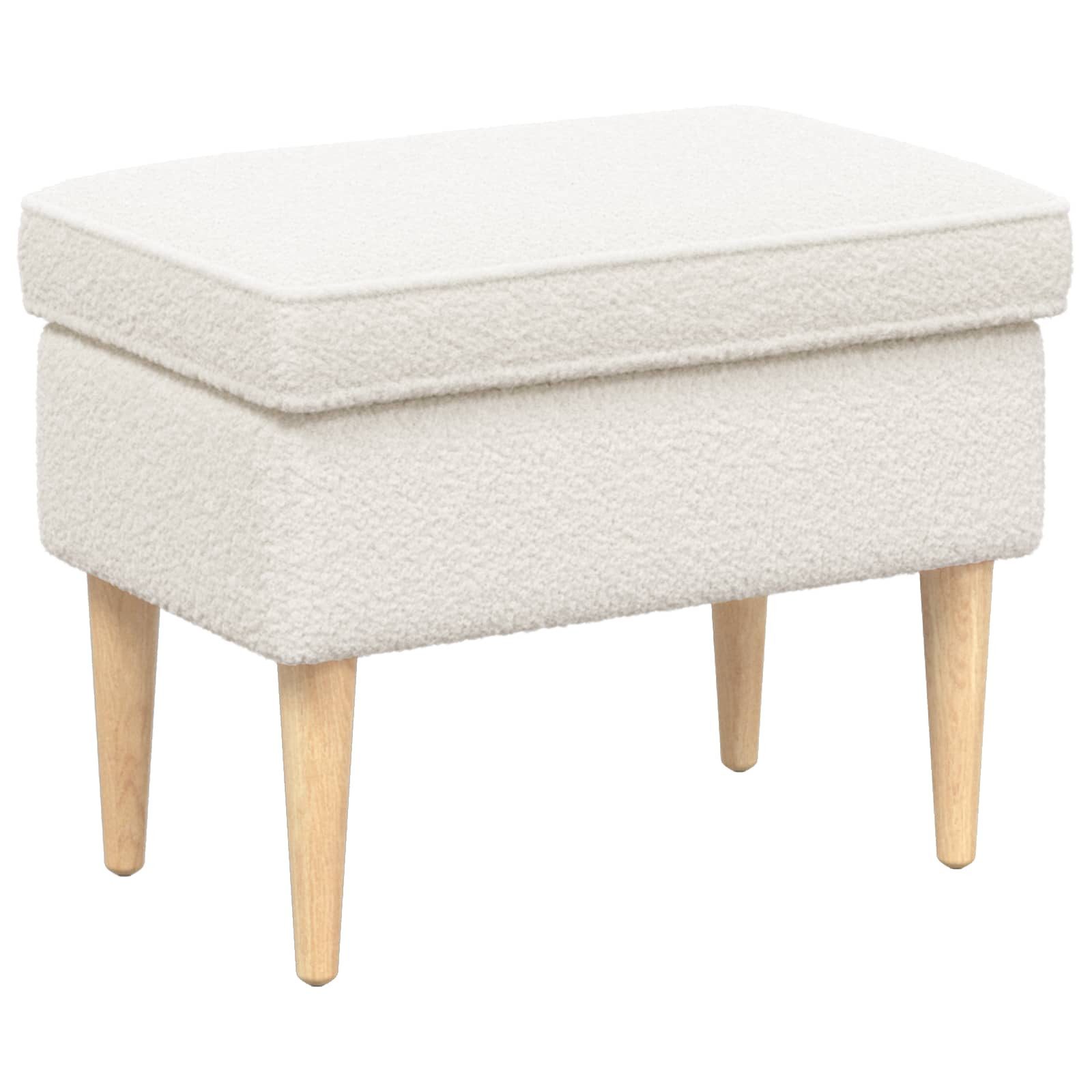 vidaXL Hocker Creme 55 x 35 x 41 cm Bouclé (1 St)